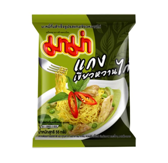 Instant Noodles Chicken Green Curry Flavor