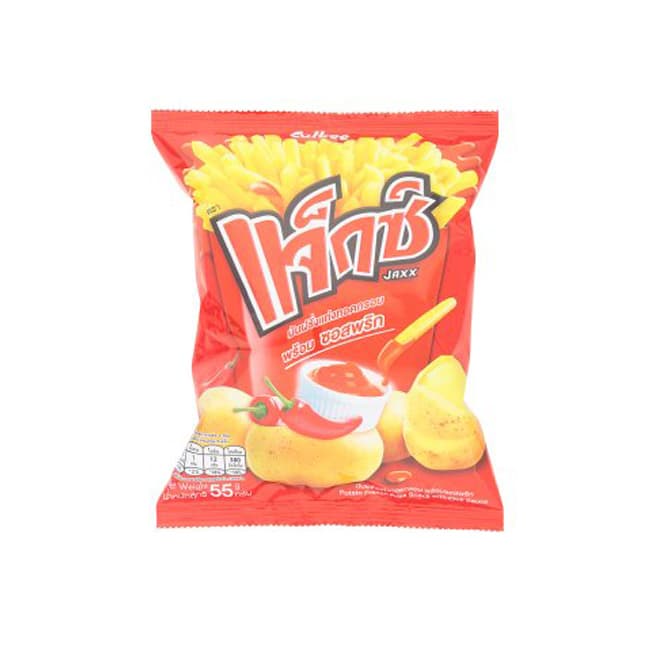 Potato French Fries Snack with Chili Sauce