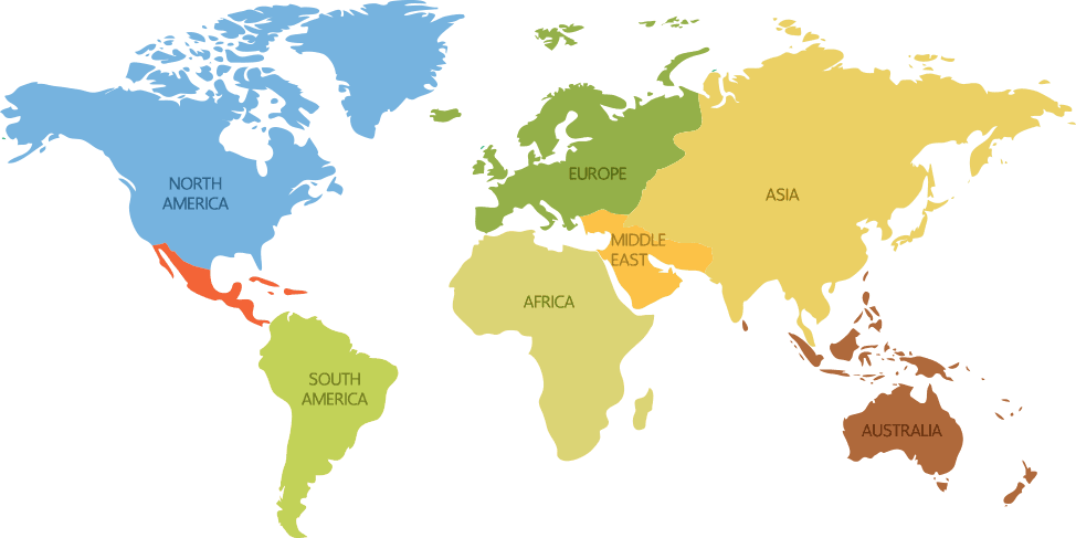 Super J International regional markets world map